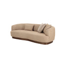 SOFA ESTACIONARIO DE TRES ASIENTOS EN TELA MOSTAZA