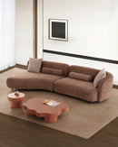 SOFA SECCIONAL ESTACIONARIO EN TELA MARRON