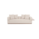 SOFA ESTACIONARIO DE TRES ASIENTOS EN TELA TEXTURIZADA BEIGE