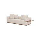 SOFA ESTACIONARIO DE TRES ASIENTOS EN TELA TEXTURIZADA BEIGE