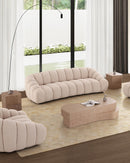 SOFA ESTACIONARIO DE DOS ASIENTOS EN TELA KAKI