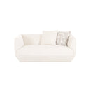 SOFA ESTACIONARIO DE DOS ASIENTOS EN TELA BLANCA