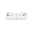 SOFA ESTACIONARIO DE CUATRO ASIENTOS EN TELA BLANCA