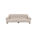 SOFA ESTACIONARIO DE TRES ASIENTOS EN TELA BEIGE