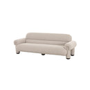 SOFA ESTACIONARIO DE TRES ASIENTOS EN TELA BEIGE