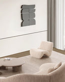 BUTACA ESTACIONARIA EN TELA BEIGE BLANCA