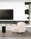 BUTACA ESTACIONARIA EN TELA BLANCA