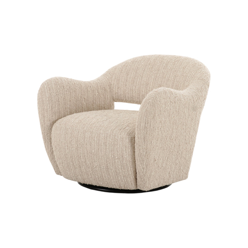 BUTACA GIRATORIA EN TELA BEIGE