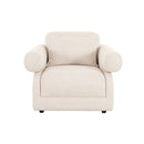 BUTACA ESTACIONARIA EN TELA TEXTURIZADA BLANCA