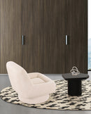 BUTACA GIRATORIA EN TELA BLANCA