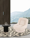 BUTACA GIRATORIA EN TELA BLANCA