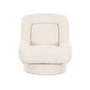 BUTACA GIRATORIA EN TELA BLANCA