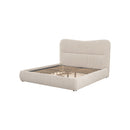 CAMA KING EN TELA BEIGE
