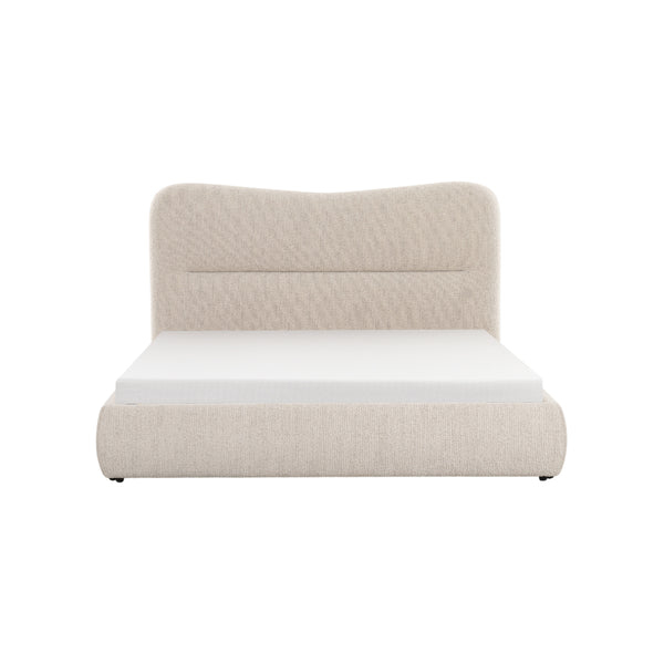 CAMA KING EN TELA BEIGE, PARA COLCHON ESPECIAL DE 1,8 M
