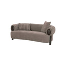 SOFA ESTACIONARIO DE DOS ASIENTOS EN TELA MARRON