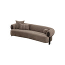 SOFA ESTACIONARIO DE TRES ASIENTOS EN TELA MARRON