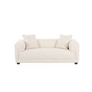 SOFA ESTACIONARIO DE DOS ASIENTOS EN TELA TEXTURIZADA BLANCA