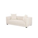 SOFA ESTACIONARIO DE DOS ASIENTOS EN TELA TEXTURIZADA BLANCA