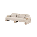 SOFA ESTACIONARIO DE TRES ASIENTOS EN TELA TEXTURIZADA KAKI