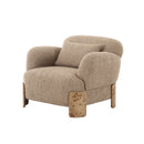 BUTACA ESTACIONARIA EN TELA MARRON