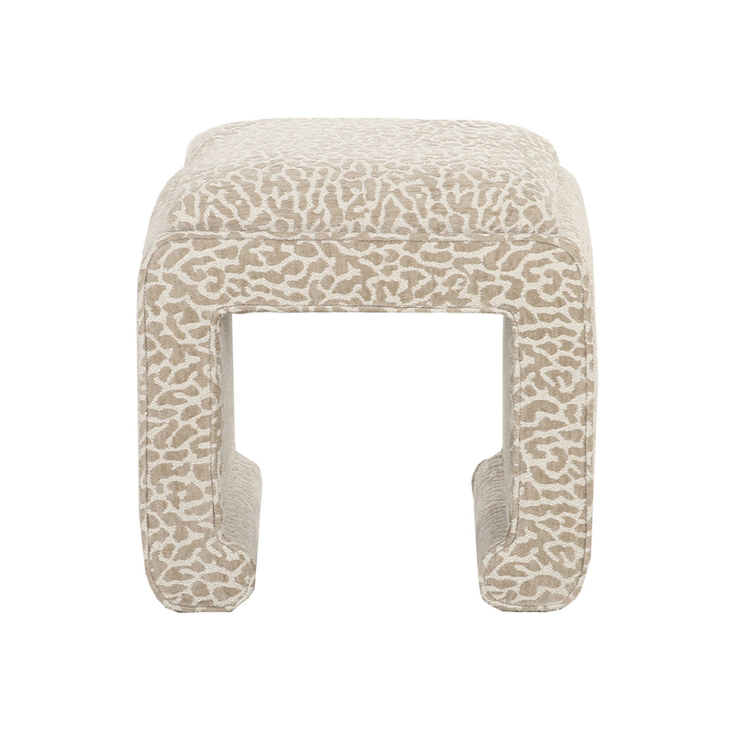 OTOMAN EN TELA ESTAMPADA BEIGE