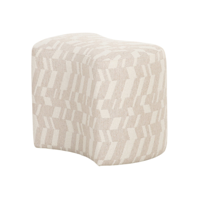 OTOMAN EN TELA TEXTURIZADA BEIGE