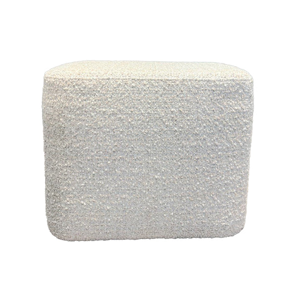 OTOMAN EN TELA TEXTURIZADA CREMA