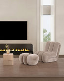 OTOMAN EN TELA MARRON