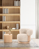 BUTACA GIRATORIA EN TELA TEXTURIZADA KAKI