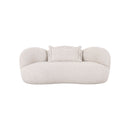 SOFA ESTACIONARIO DE DOS ASIENTOS EN TELA CREMA BEIGE