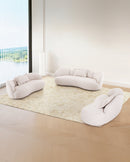 SOFA ESTACIONARIO DE DOS ASIENTOS EN TELA CREMA BEIGE