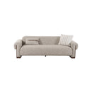 SOFA ESTACIONARIO DE TRES ASIENTOS EN TELA TEXTURIZADA KAKI
