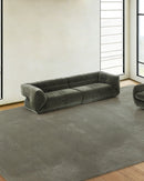 SOFA ESTACIONARIO DE CUATRO ASIENTOS EN TELA VERDE OSCURO