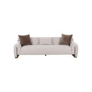 SOFA ESTACIONARIO DE CUATRO ASIENTOS EN TELA BEIGE