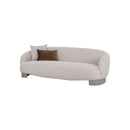 SOFA ESTACIONARIO DE TRES ASIENTOS EN TELA BEIGE