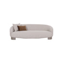 SOFA ESTACIONARIO DE TRES ASIENTOS EN TELA BEIGE