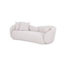 SOFA ESTACIONARIO DE TRES ASIENTOS EN TELA BEIGE