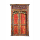 PUERTA JAVANESA TALLADA ACABADO DE MADERA MULTICOLOR
