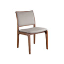 SILLA DE COMEDOR LARISSAN EN TELA BEIGE 3241 Y PATAS ACABADO DE MADERA