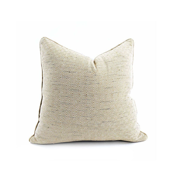 COJIN TEJIDO EN JACQUARD ALGODON Y VISCOSA, COLOR NATURAL