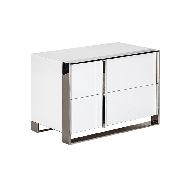 MESA DE NOCHE BLANCA DE ALTO BRILLO DERECHA