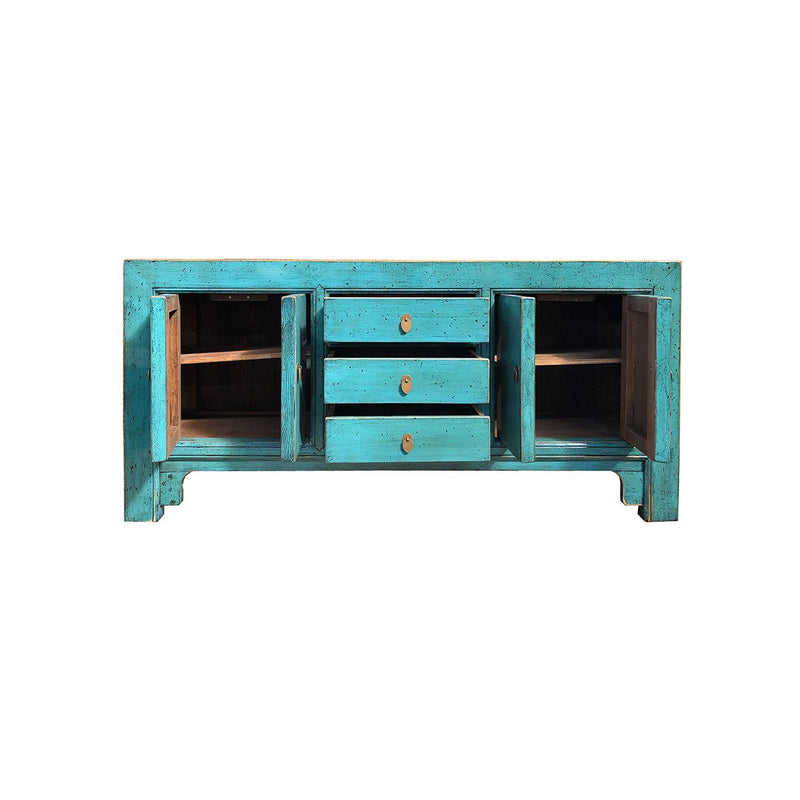 BUFETERA DE TRES GAVETAS AZUL AQUA
