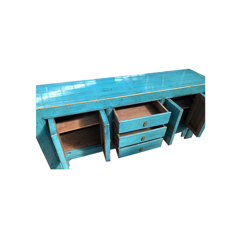 BUFETERA DE TRES GAVETAS AZUL AQUA