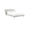 CAMA KING BYRON EN TELA GRIS Y PATAS MARRONES