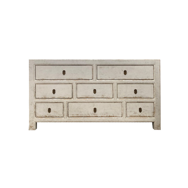 GAVETERO DE 8 GAVETAS EN MADERA BLANCO OPACO