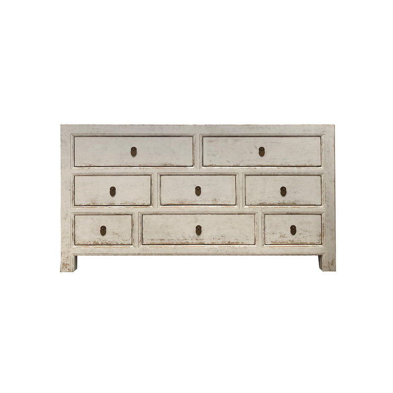 GAVETERO DE 8 GAVETAS EN MADERA BLANCO OPACO