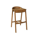 TABURETE ARQUELIS CON ASIENTO CON FRENTE DE PIEL MARRON