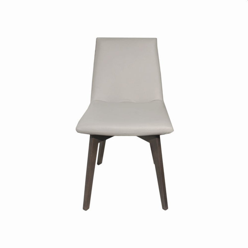 SILLA DE COMEDOR EN CUERO GRIS Y PATAS HS304