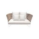 SOFA DE DOS ASIENTOS DREAM EN CUERDA BEIGE Y MARCO BLANCO