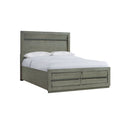 CAMA QUEEN ZIG EN ACABADO DE MADERA GRIS